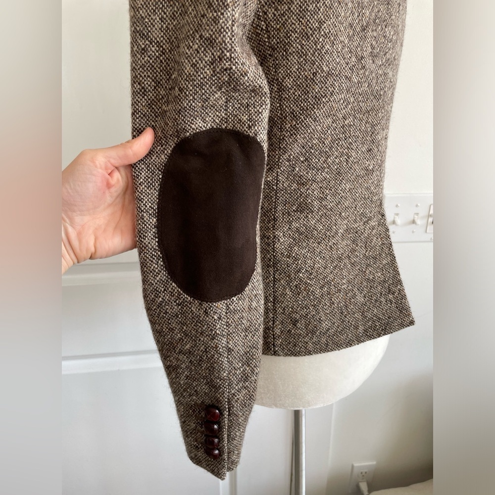 J.CREW by John Hanly Irish Tweed wool jacket Blazer contrast collar size 8 - Picture 15 of 17